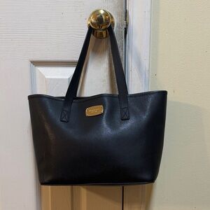 Michael Kors Black Leather Tote Bag